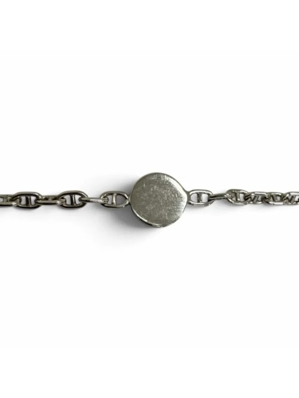 Hermes 925 Chaine D'ancre Mini Sellier Chain Necklace Choker Silver